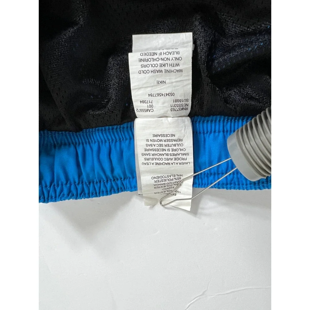 Nike Swim Trunks Mens Small Black Blue Grey Colorblock Board Shorts NESS5311